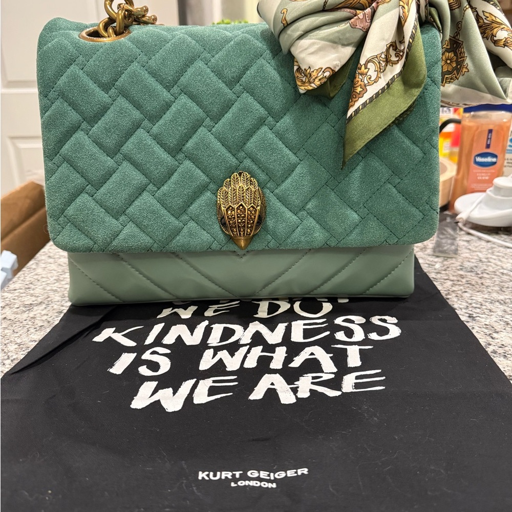 Kurt Geiger “Kurt” Quilted Green Shoulder Bag